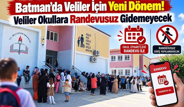 Batman’da Veliler İçin Yeni Dönem! Veliler Okullara Randevusuz Gidemeyecek
