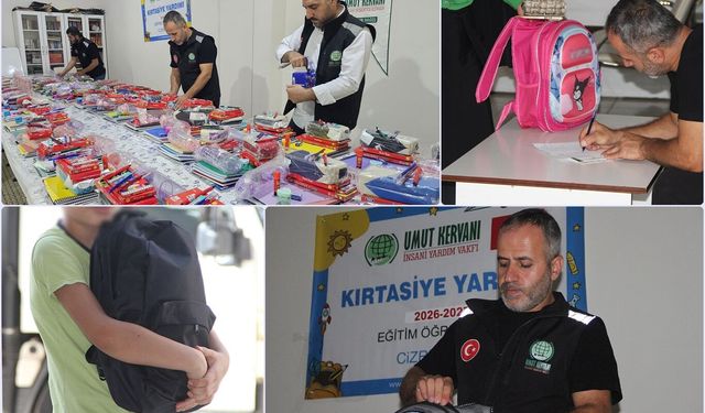 Cizre Umut Kervanı Derneğinden ihtiyaç sahibi öğrencilere kırtasiye yardımı