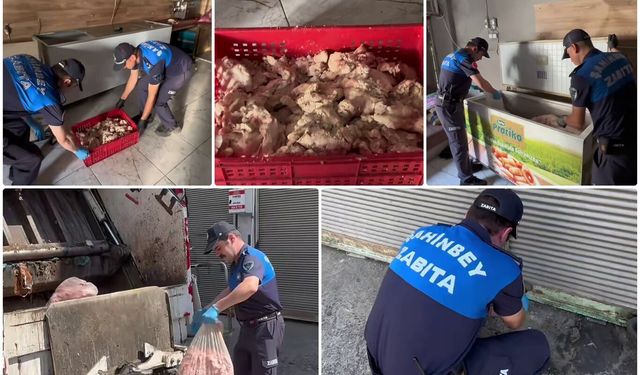Gaziantep'te merdiven altı ciğer imalathanesinde 500 kilo ürün imha edildi