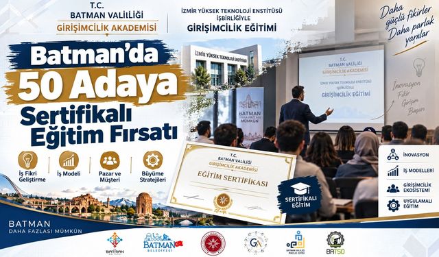 Batman’da 50 Adaya Sertifikalı Eğitim Fırsatı