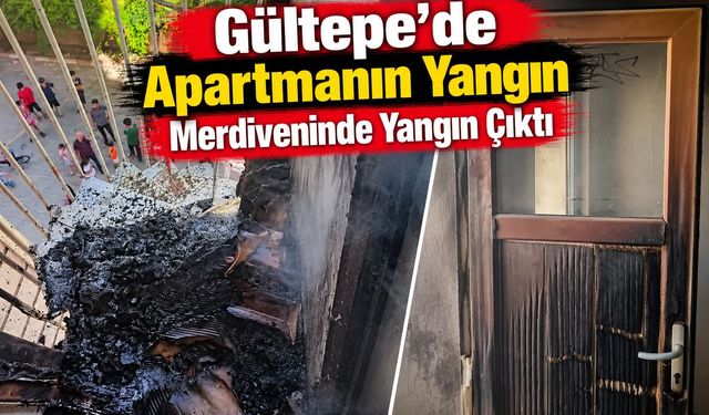 Gültepe’de Apartmanın Yangın Merdiveninde Yangın Çıktı