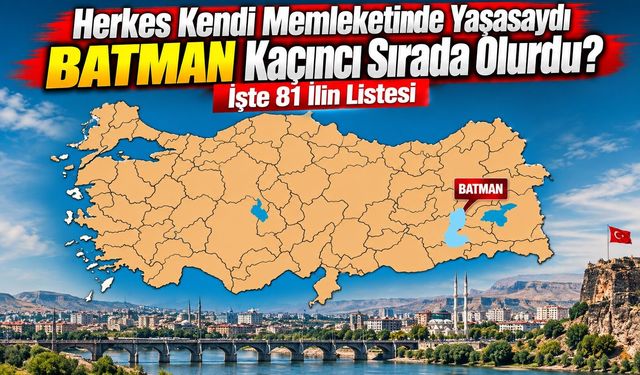Herkes Kendi Memleketinde Yaşasaydı Batman Kaçıncı Sırada Olurdu? İşte 81 İlin Listesi