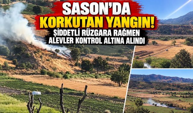 Sason’da Korkutan Yangın! Şiddetli Rüzgara Rağmen Alevler Kontrol Altına Alındı