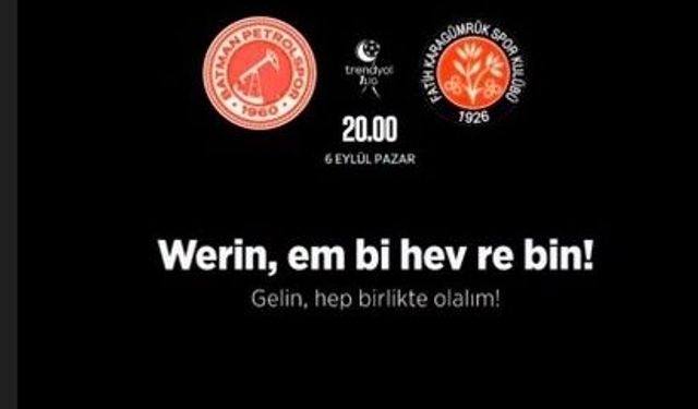 Batman Petrolspor’dan maç öncesi anlamlı çağrı: “Werin, em bi hev re bin!”
