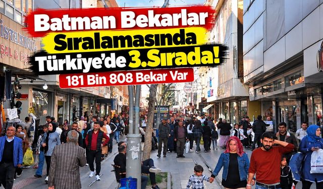 Batman Bekarlar Sıralamasında Türkiye’de 3.Sırada! 181 Bin 808 Bekar Var