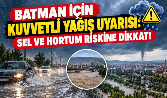 Batman İçin Kuvvetli Yağış Uyarısı: Sel ve Hortum Riskine Dikkat!