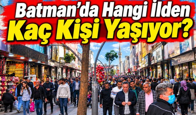 Batman'da hangi ilden kaç kişi yaşıyor? İşte tam liste