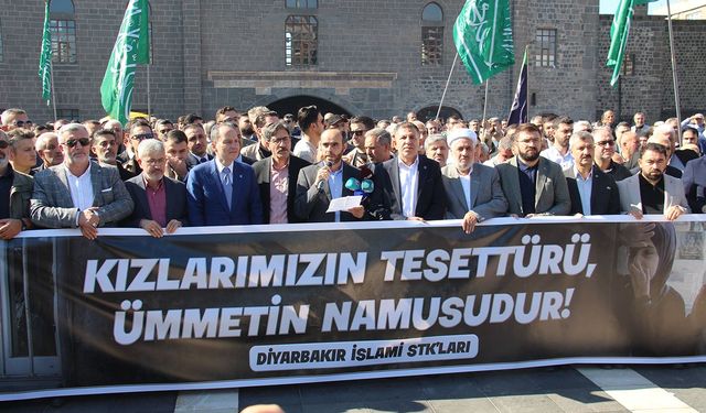 Diyarbakır'da Azerbaycan'daki başörtüsü yasağına tepki