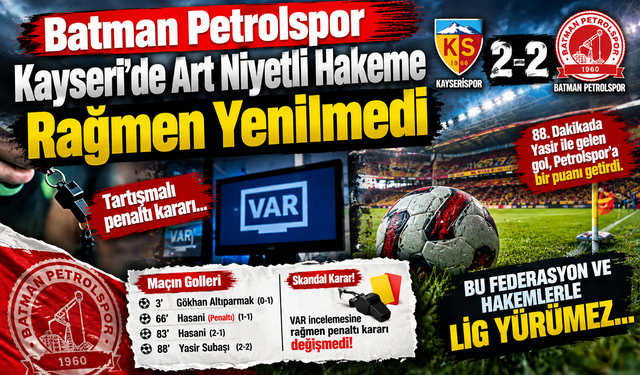 Batman Petrolspor Kayseri'de Art Niyetli Hakeme Rağmen Yenilmedi