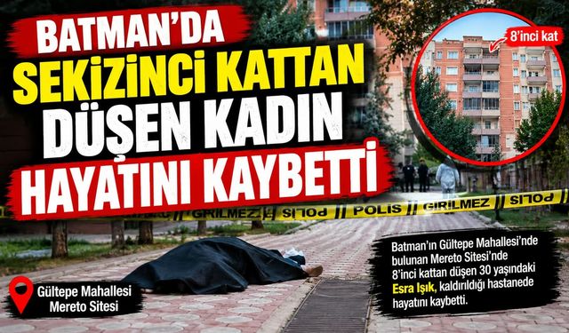 Batman'da Sekizinci Kattan Düşen Kadın Hayatını Kaybetti