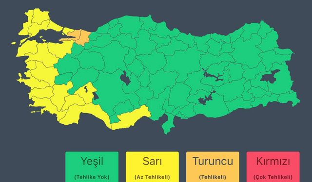 İçişleri Bakanlığından birçok il için kuvvetli yağış ve fırtına uyarısı