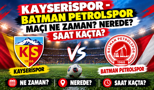 Kayserispor - Batman Petrolspor Maçı Ne Zaman? Nerede? Saat Kaçta?