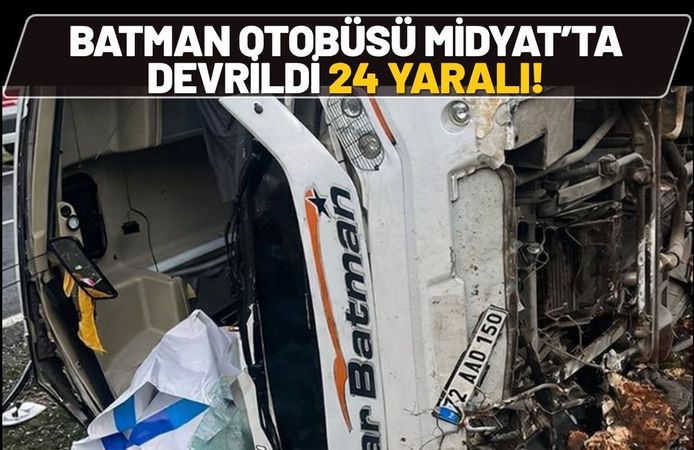 Batman Otobüsü Midyat’ta Devrildi, 24 Yaralı!