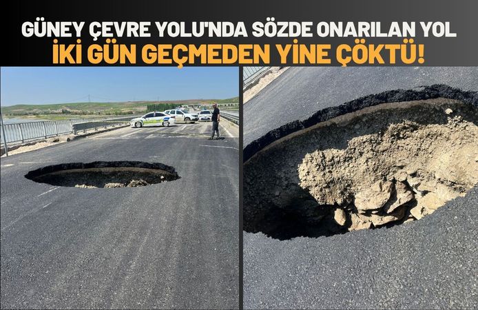 Güney Çevre Yolu'nda Sözde Onarılan Yol İki Gün Geçmeden Yine Çöktü!