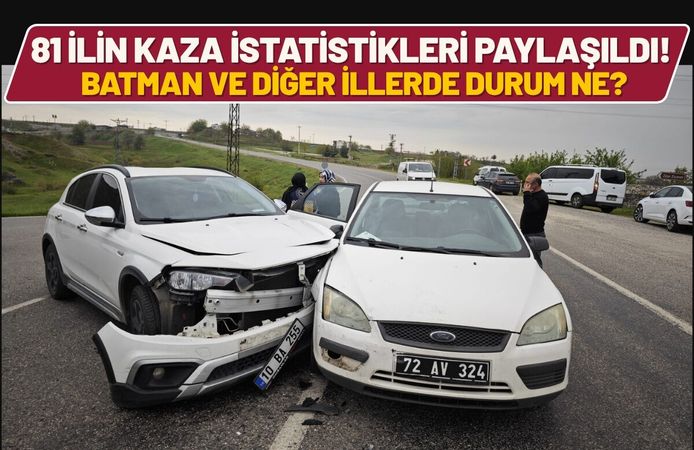 81 İlin Kaza İstatistikleri Paylaşıldı! Batman ve Diğer İllerde Durum Ne?