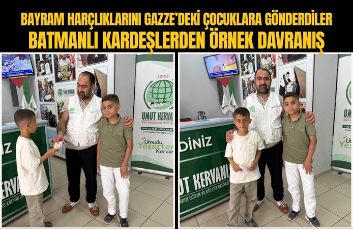 Bayram Harçlıklarını Gazze’deki Çocuklara Gönderdiler: Batmanlı Kardeşlerden Örnek Davranış