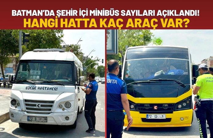 Batman’da Şehir İçi Minibüs Sayıları Açıklandı! Hangi Hatta Kaç Araç Var?