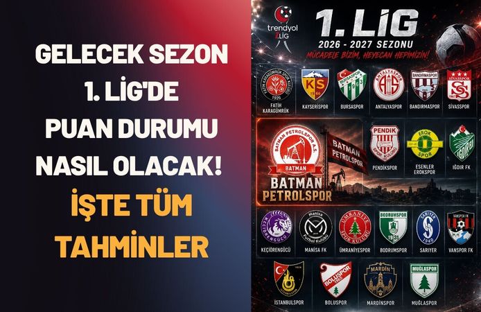 Gelecek Sezon 1. Lig'de Puan Durumu Nasıl Olacak! İşte Tüm Tahminler