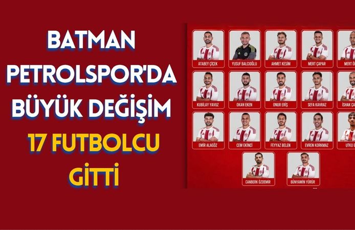 Batman Petrolspor’da Büyük Değişim! 17 Futbolcu Gitti