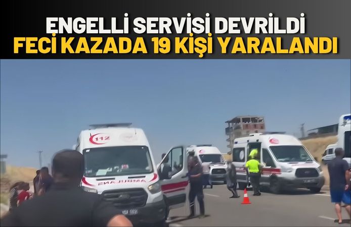 Engelli Servisi Devrildi: Feci Kazada 19 Kişi Yaralandı