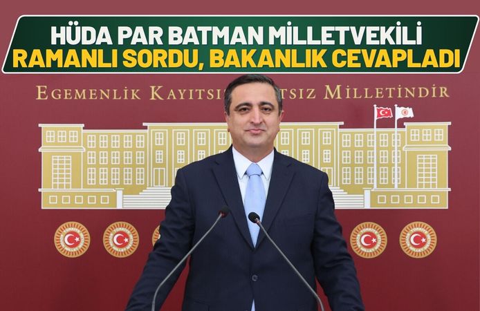 HÜDA PAR Batman Milletvekili Ramanlı Sordu, Bakanlık Cevapladı