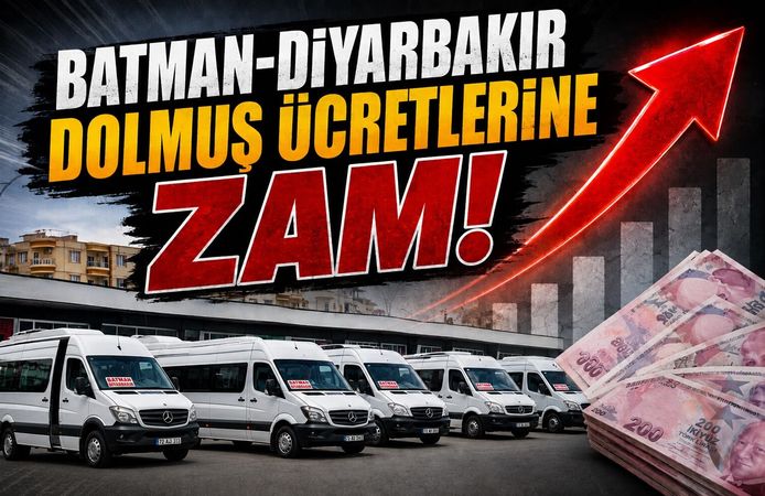 Batman-Diyarbakır Dolmuş Ücretlerine Zam! Yeni Tarife Bugün Yürürlüğe Girdi