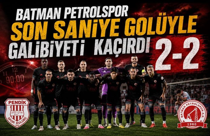 Batman Petrolspor Son Saniye Golüyle Galibiyeti Kaçırdı