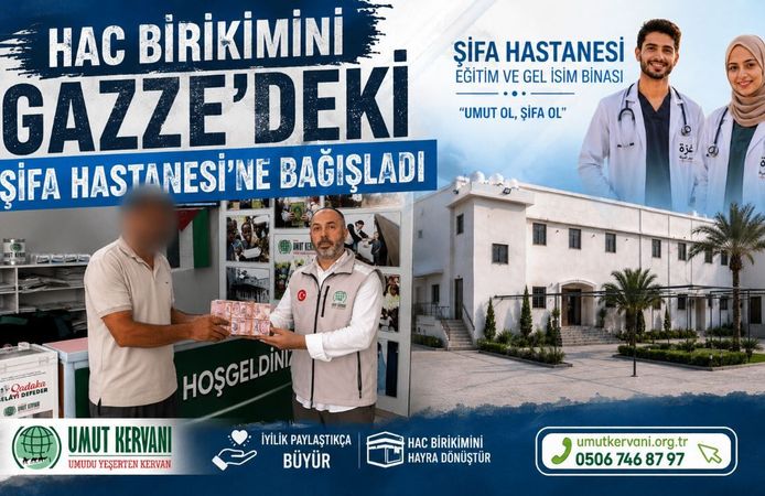 Hac Birikimini Gazze’deki Şifa Hastanesi’ne Bağışladı