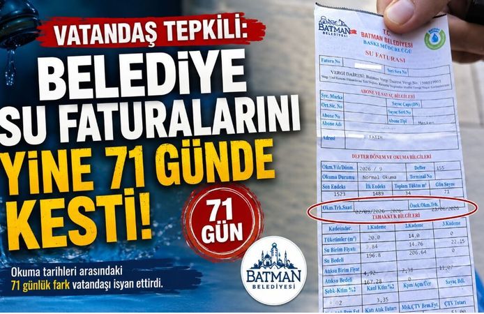 Vatandaş Tepkili: Belediye Su Faturalarını Yine 71 Günde Kesti