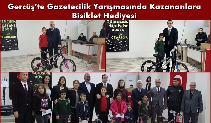 Gercüş’te Gazetecilik Yarışmasında Kazananlara Bisiklet Hediyesi