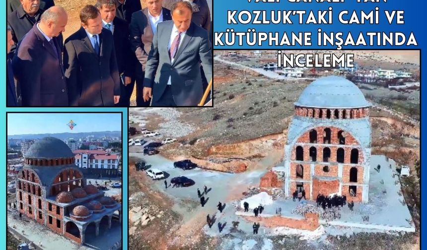 Vali Canalp’tan Kozluk’taki cami ve kütüphane inşaatında inceleme