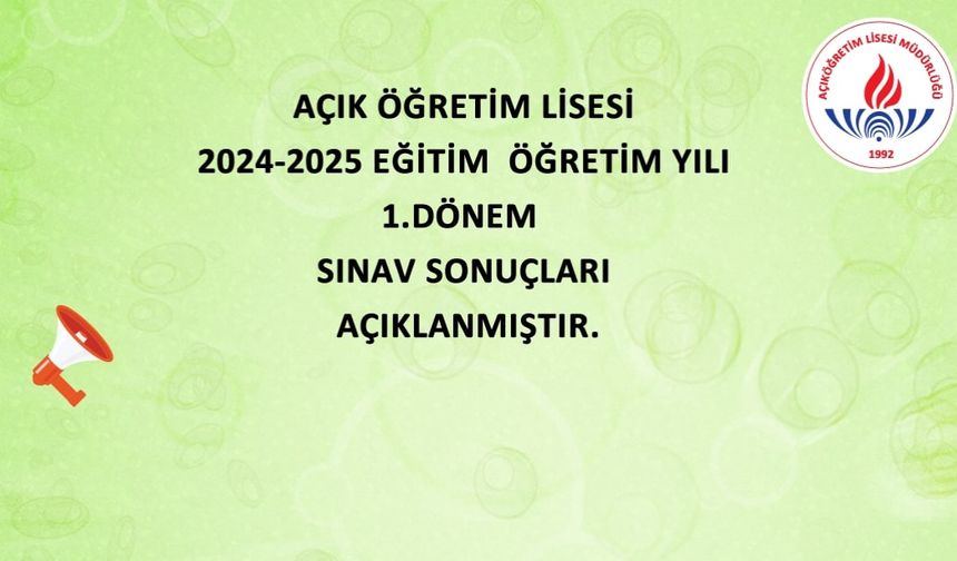 Öğretim Lisesi (AÖL) Sınav Sonuçları Açıklandı!