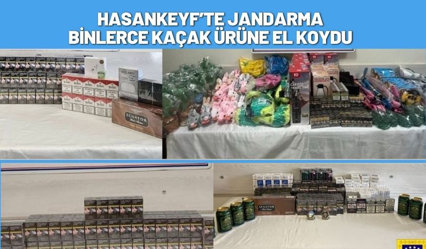 Hasankeyf’te Jandarma Binlerce Kaçak Ürüne El Koydu