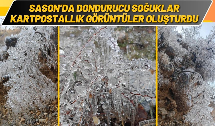 Sason’da Dondurucu Soğuklar Kartpostallık Görüntüler Oluşturdu