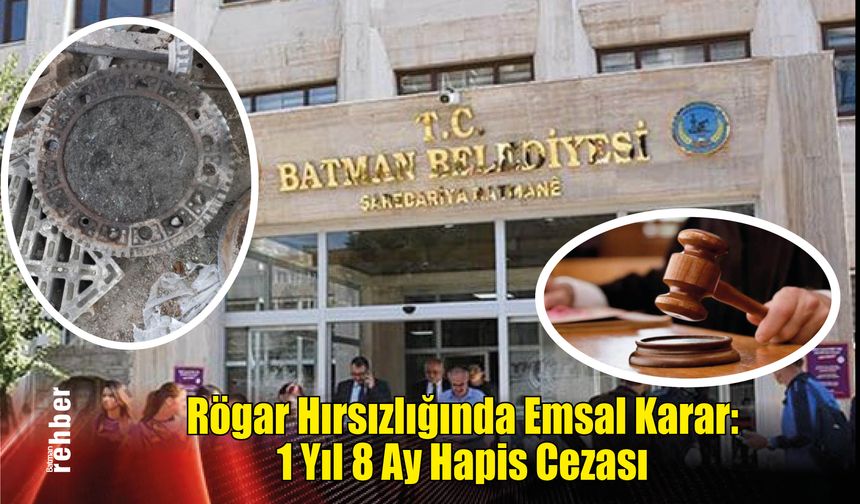 Rögar Hırsızlığında Emsal Karar Çıktı : 1 yıl 8 ay hapis cezası
