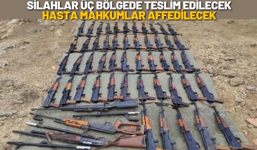 Silahlar Üç Bölgede Teslim Edilecek Hasta Mahkumlar Affedilecek