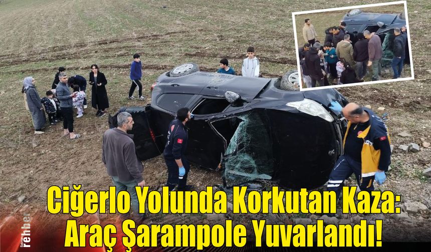 Ciğerlo Yolunda Korkutan Kaza: Araç Şarampole Yuvarlandı!
