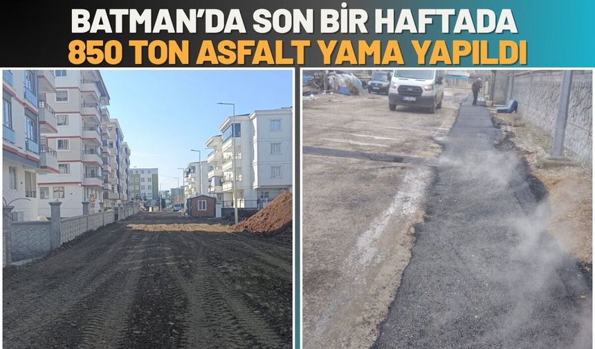 Batman’da Son Bir Haftada 850 Ton Asfalt Yama Yapıldı