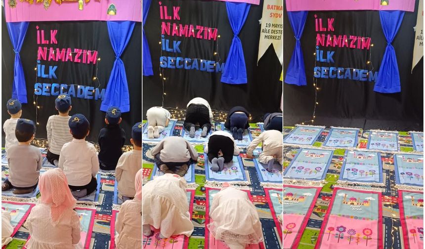 Batman'da Minikler ilk seccadeleriyle namazla tanıştı