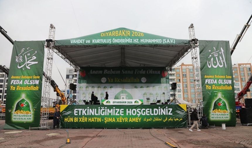 Diyarbakır büyük 'Mevlid-i Nebi' mitingi için heyecanlı bekleyiş
