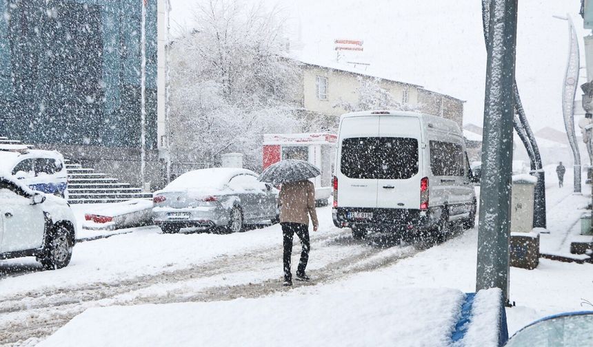 Karlıova'da nisan ayında kar