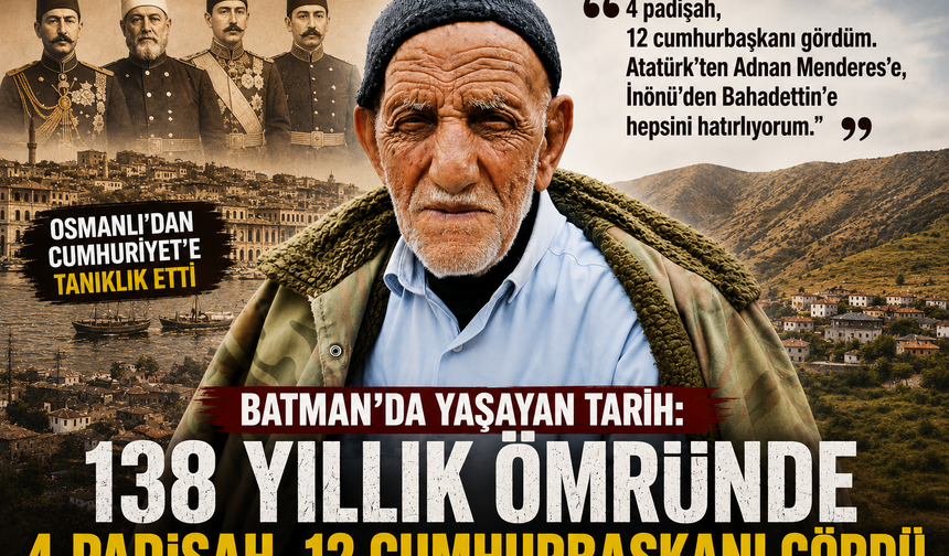 Batman’da Yaşayan Tarih: 138 Yıllık Ömründe 4 Padişah, 12 Cumhurbaşkanı Gördü