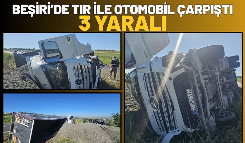 Beşiri’de Tır ile Otomobil Çarpıştı 3 Yaralı