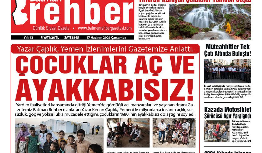 17.06.2026 Tarihli Manşetimiz
