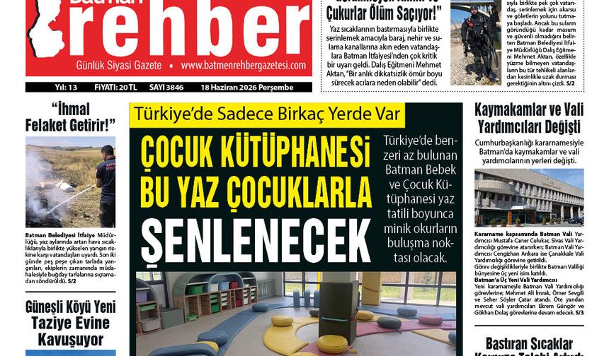 19.06.2026 Tarihli Manşetimiz