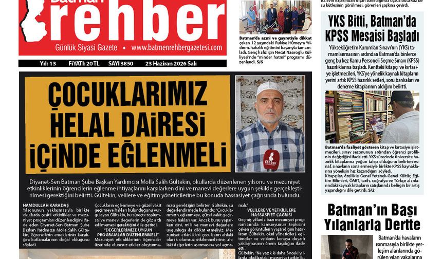 23.06.2026 Tarihli Manşetimiz