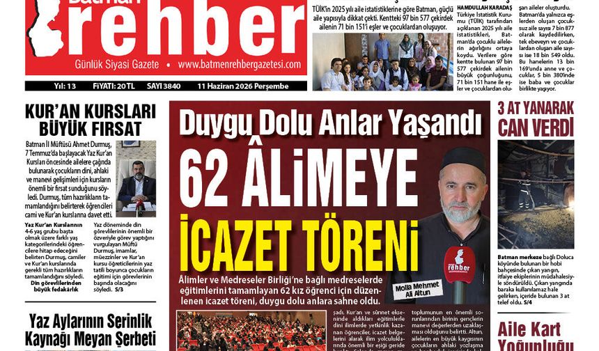 11.06.2026 Tarihli Manşetimiz