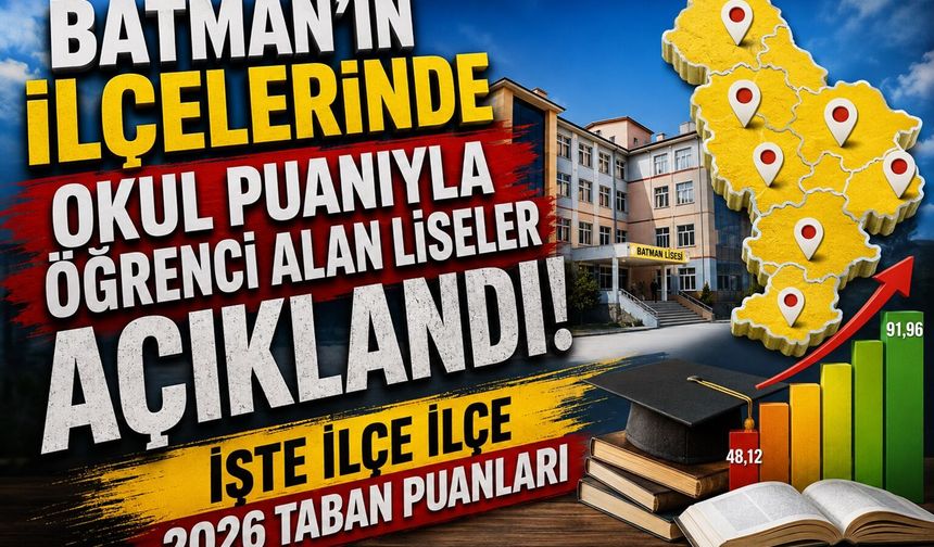 Batman'ın İlçelerinde OBP ile Öğrenci Alan Liseler Açıklandı! İşte İlçe İlçe 2026 Taban Puanları