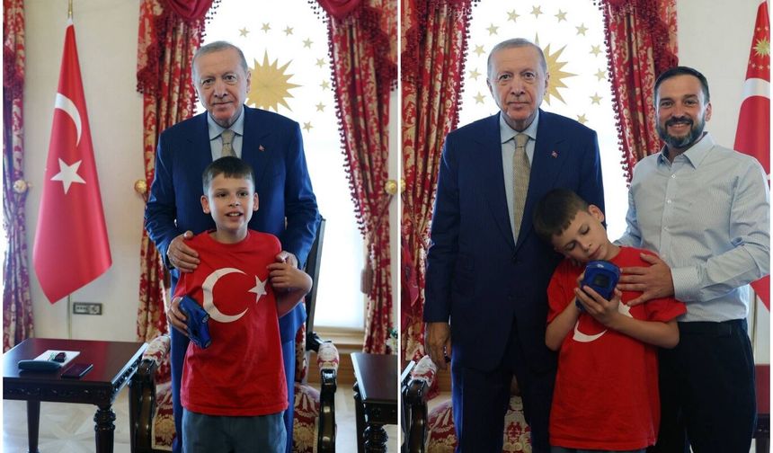 Cumhurbaşkanı Erdoğan, camilerde kek dağıtan otizmli Joshua Harris'i kabul etti