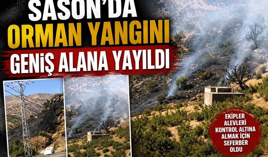 Sason’da Orman Yangını Geniş Alana Yayıldı